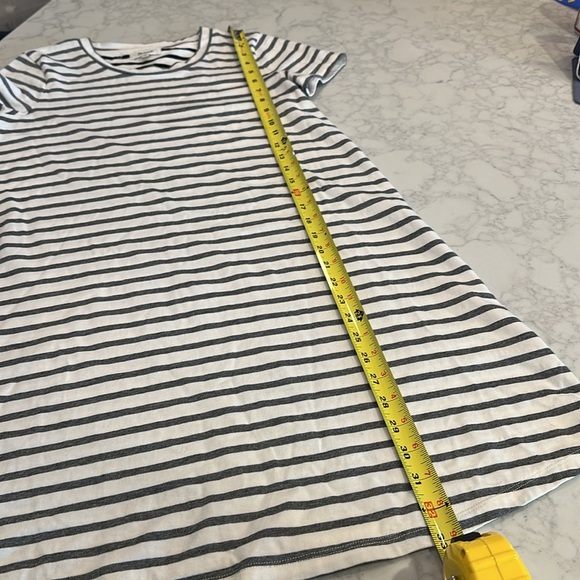 Madewell Striped Retreat Dress Black White Tee Shirt Cotton Size Extra Small XS - Picture 5 of 5